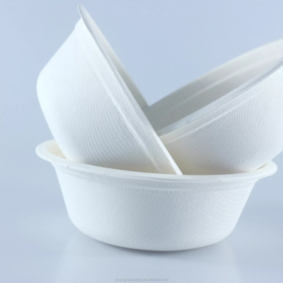 500ml biodegradable disposable tableware bagasse paper salad bowls